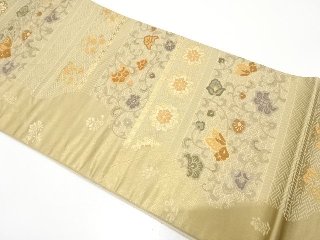 JAPANESE FUKURO OBI / WOVEN STRIPE & BUTTERFLY